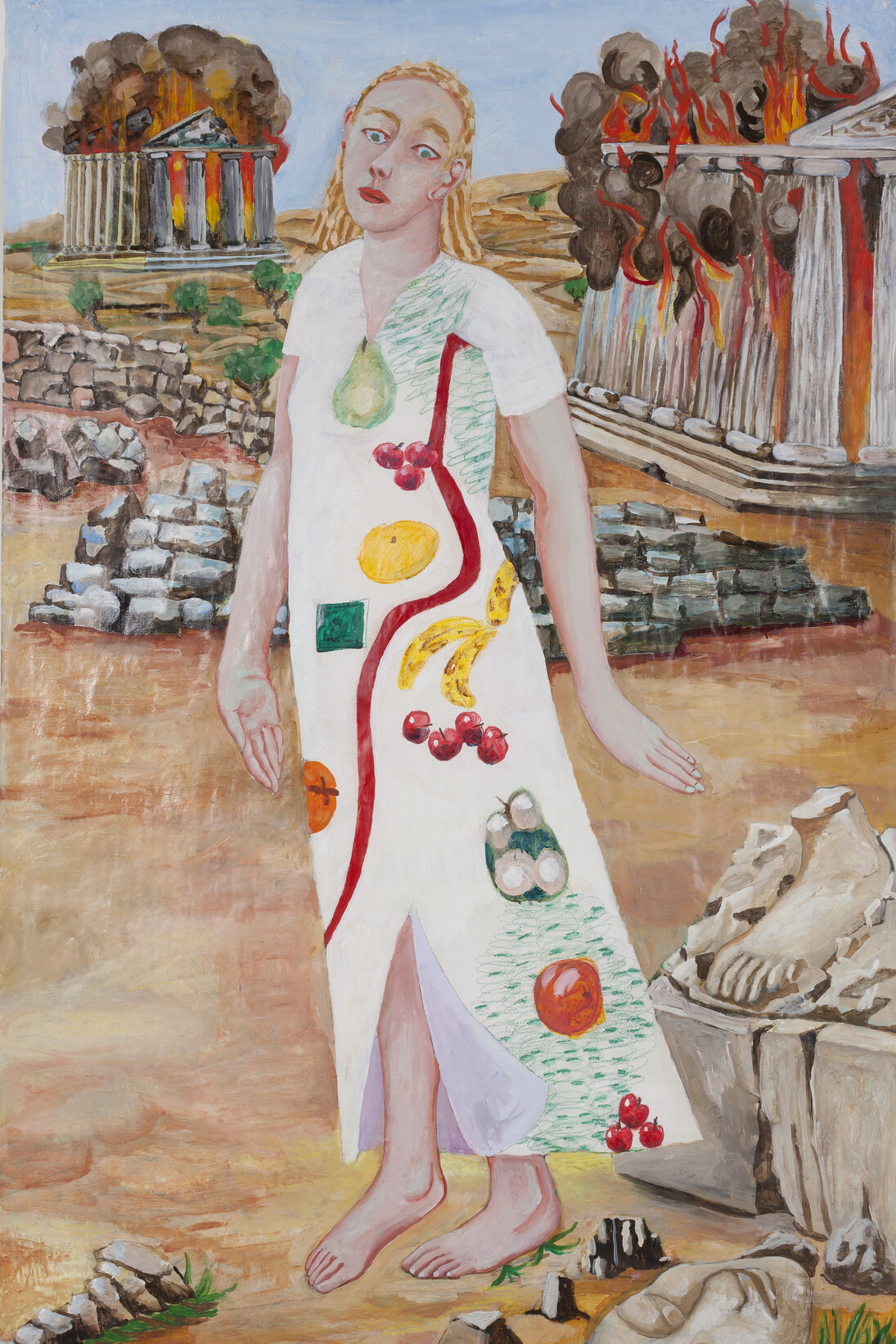 Charles Garabedian, Cassandra, 2014, acrylic on paper, 80 x 48 inches