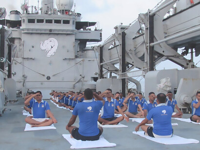 The Indian Navy observed the International Day of Yoga on June 21, 2016