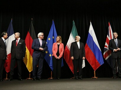 Iran Nuclear Deal. Foreign ministers/secretaries of state Wang Yi (China), Laurent Fabius (France), Frank-Walter Steinmeier (Germany), Federica Mogherini (EU), Mohammad Javad Zarif (Iran), Philip Hammond (UK), John Kerry (USA)