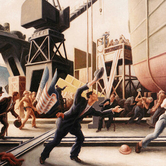 Thomas Hart Benton, Cut the Line, oil on canvas, 1944.
