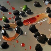 Michael Halak, Syrian-African Cracked Olives oil on canvas, 120 x 80cm, 2014