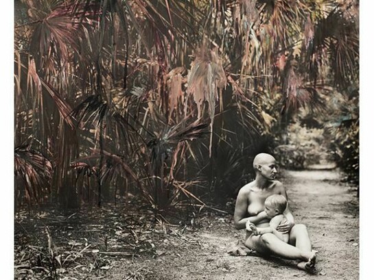 Untitled from Fractal Scars, Salt Water and Tears, 2012-2014, hand painted fibre print, unique in a series of 5, © Esther Teichmann, courtesy of Flowers Gallery