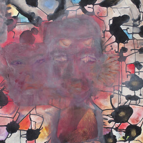 Uman, Untitled (detail), 2014, Collage, oil and acrylic on canvas, 30 x 30 inches, Courtesy of White Columns
