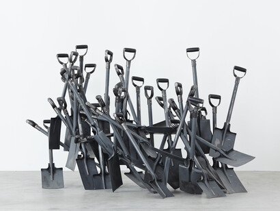 Michele Mathison, Dig Down, 2014, Steel and enamel, 132 x 220 x 104 cm, Copyright Michele Mathison, Courtesy Tyburn Gallery