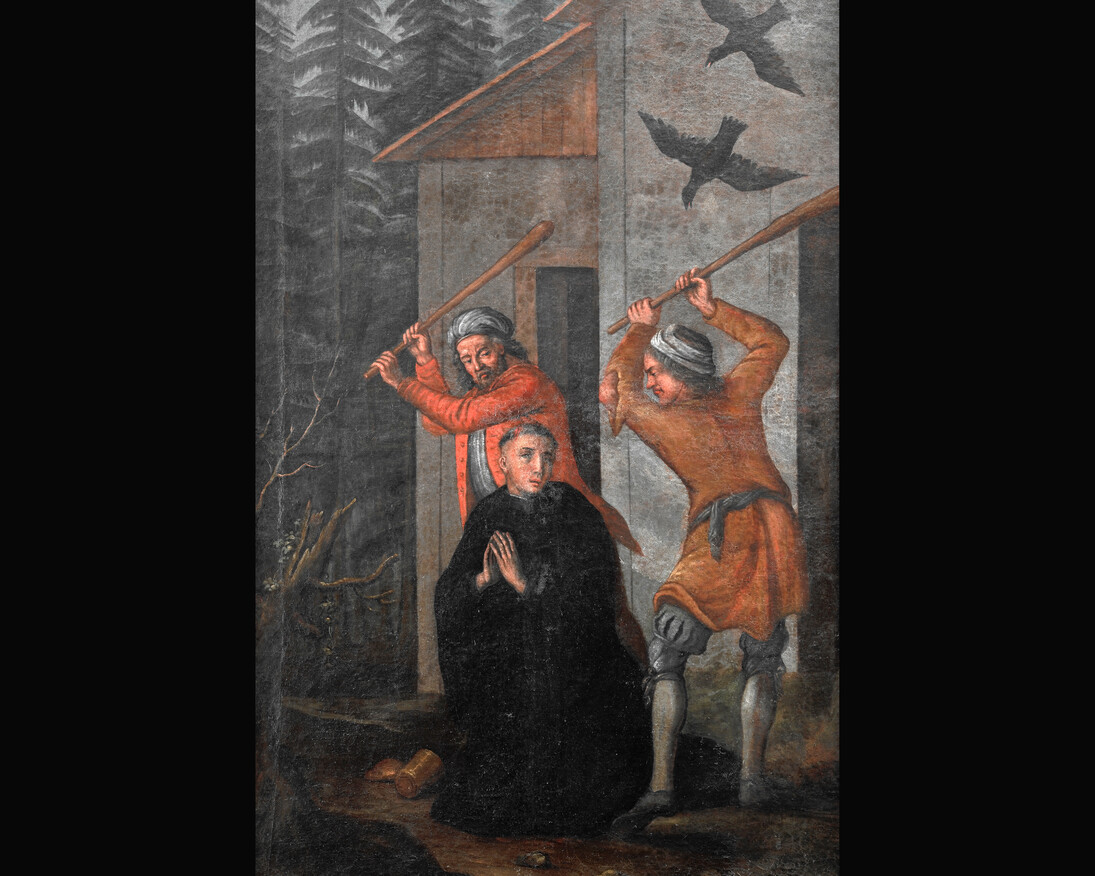 Saint Meinrad is murdered by two robbers. Oil on canvas. Second half of the 17th century. Einsiedeln Abbey, art collection. Photo: Swiss National Museum