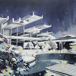 Ross M Brown, Night Pool, oil on canvas, 120 x 190 cm 