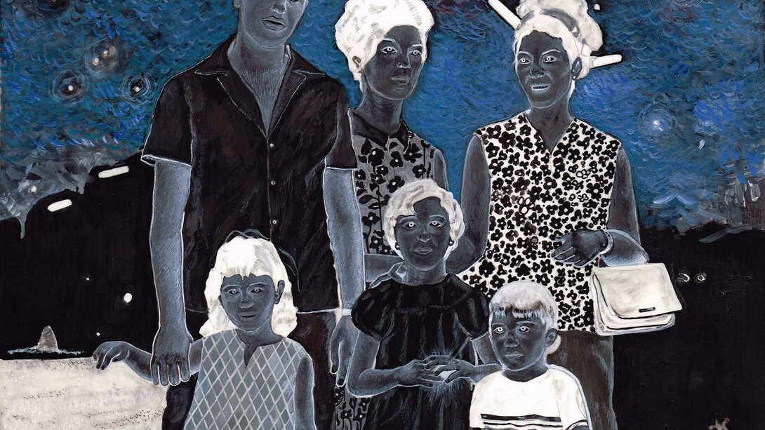 Soheila Sokhanvari, The Sheltering Sky (detail), 2015, egg tempera on vellum, 23.5 x 31 cm