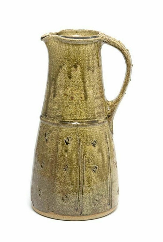 Jim Malone, Tall Jug, Combed design with granite glaze