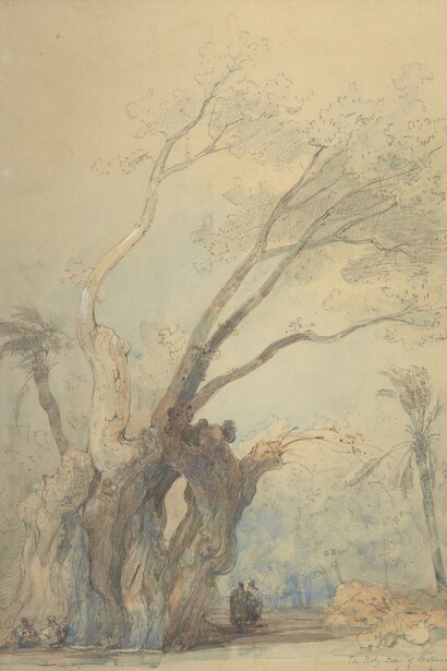 David Roberts, The Holy Tree of Materia 1839, Pencil and watercolour, 33.65 x 23.49 cm, Scottish National Gallery collection. Miss Helen Guiterman Bequest, through the Art Fund, 2008