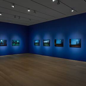 David Hockney, The moon room, exhibition view. Courtesy of Pace Gallery