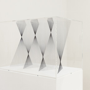 Robert Currie, 4,415 inches of black nylon monofilament, 2013, Nylon monofilament, 15 3/4 x 23 5/8 x 15 3/4 inches