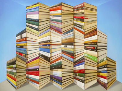 Book Mountain, 2013,Oil on board construction, 80 x 90 cm