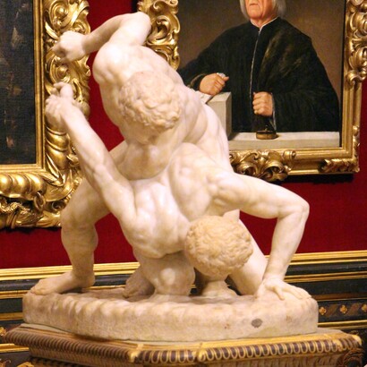 Lottatori, copia romana da un originale ellenistico di III sec. a. C. Uffizi, Firenze, Italia