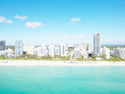 A view of the beaches of Miami, Florida, USA