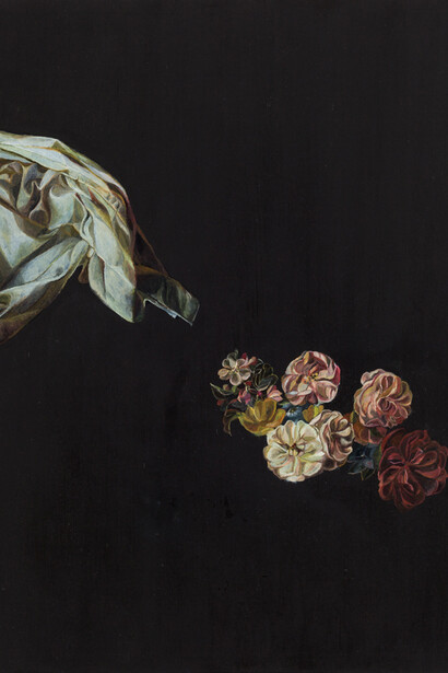 Emma Bennett, The Leaving, 2015, oil on oak, 25 x 20 cm