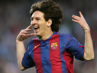 Lionel Messi scored his first goal in a 2-0 win against Albacete in 2005