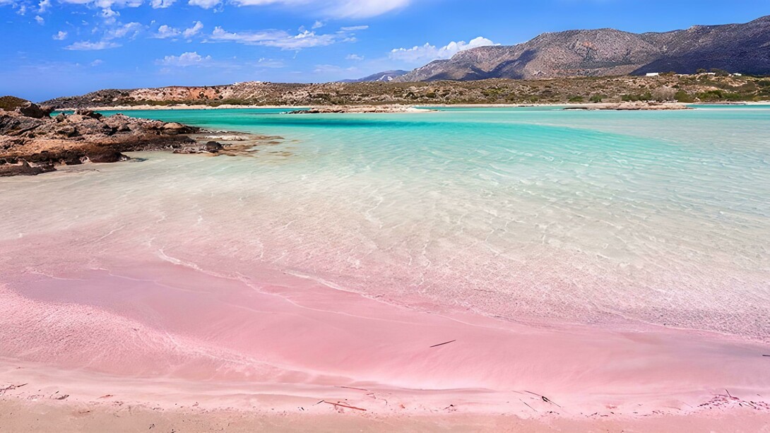 Elafonissi, Creta. La spiaggia di Elafonissi, con la sua sabbia rosa, acquisisce il suo colore unico dalla combinazione di piccole particelle coralline e rocce vulcaniche presenti nella zona ©grecia.info