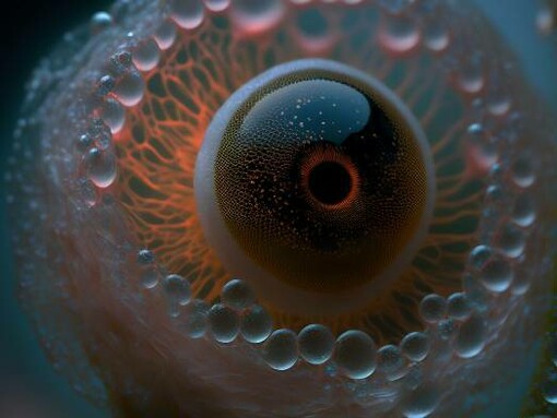 Abiogenesis morphed to form the shape of an eye