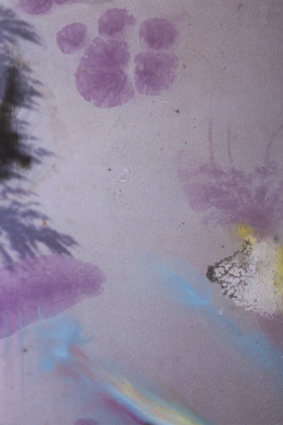 Julian Schnabel, Untitled (detail), 2015, Inkjet print, ink, spray paint on polyester, 108 x 72 inches (274.3 x 182.9 cm)