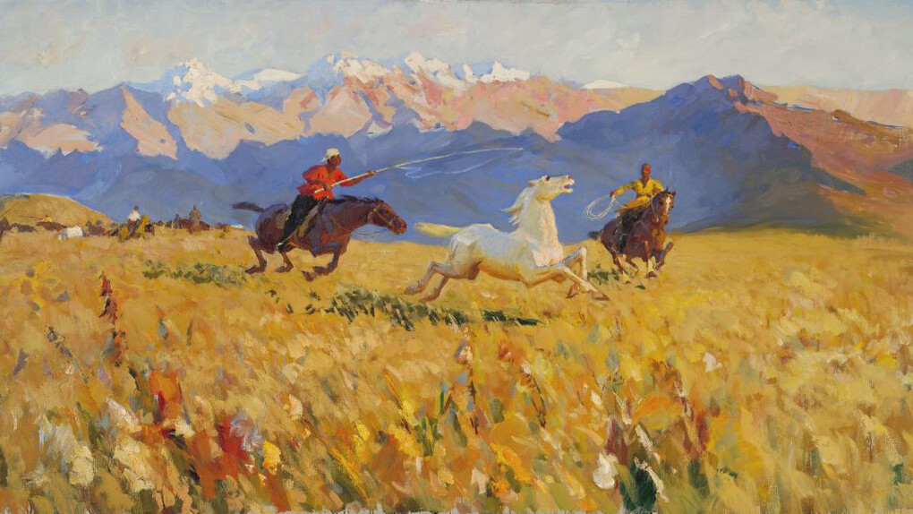 Moldakhmet Kenbaev, Catching the horse, 1957. Courtesy of New Tretyakov Gallery 