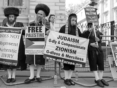 Jewish demonstrators gather in London in 2022 to express solidarity with Palestine