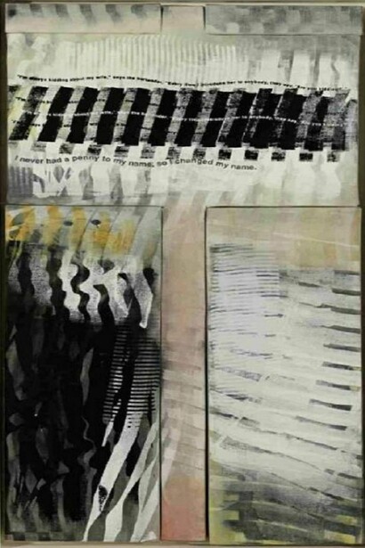 Richard Prince, Untitled (Protest Painting), 1994, acrylic and silkscreen on canvas, 96.5 x 47 cm, ©Richard Prince, Courtesy of Skarstedt