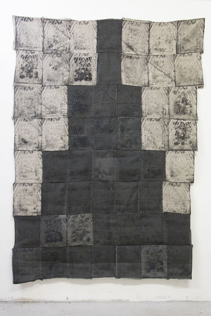 Asger Dybvad Larsen, Pressure of paint tray paintings, 2015 (3)