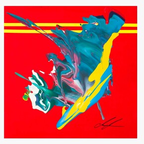 Michael Gregorjev Murn, Matthew The Apostle, 2023, Acrylic and colour tape on canvas, 80 cm x 80 cm. Courtesy of the artist and Miart Gallery