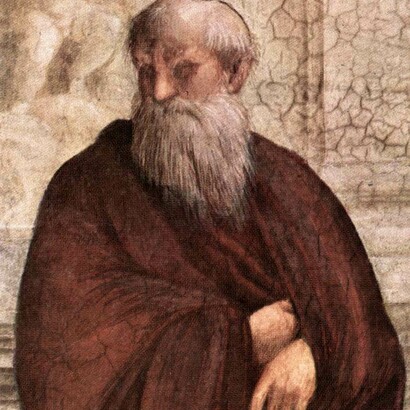 Raffaello Sanzio, Scuola di Atene, dettaglio del filosofo Plotino, 1509, affresco, Palazzo Apostolico, Città del Vaticano, Vaticano