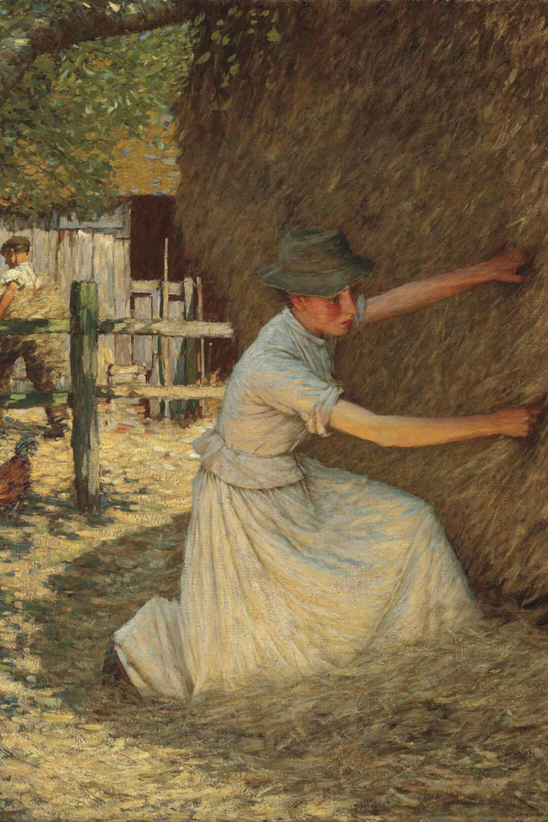Henry Herbert La Thangue, Tucking the Rick, oil on canvas, H 112 x W 91 cm (H 43 7⁄8 x W 35 7⁄8 in)