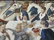 Stanley Spencer, Tea in the Hospital Ward, South wall at Sandham Memorial Chapel, Burghclere, Hampshire, 1927-1932, (105.5 x 185.5cm), © the estate of Stanley Spencer 2013. All rights reserved DACs. National Trust Images/John Hammond