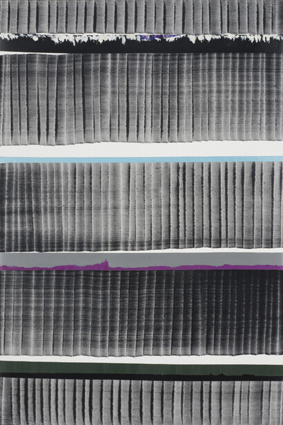 Juan Uslé, In kayak (Aral 2), 2014, vinyl dispersion and dry pigment on canvas, 46 x 31 cm