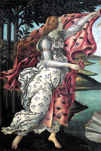 Sandro Botticelli - La nascita di Venere, dettaglio