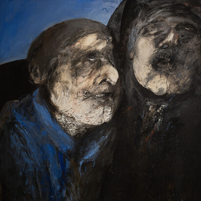 Miriam Beerman, Untitled (detail), 1980s, 67 x 54 in. oil on canvas at James Yarosh Fine Art Gallery