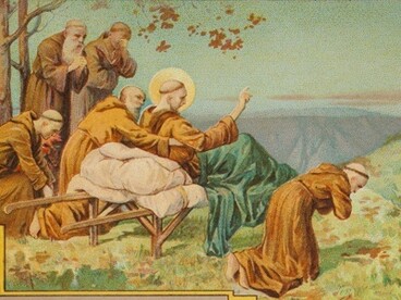  Liebig Chromos. Trade card. Serie 1183, la vita di San Francesco d'Assisi, n. 6. 1926. Collezione privata 