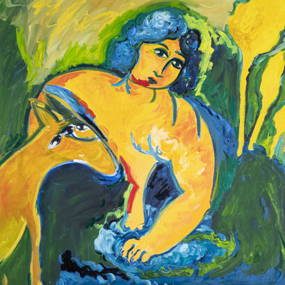 Mimmo Germanà, Mirò stravede, 1991. Cortesia di Galleria Bonioni Arte