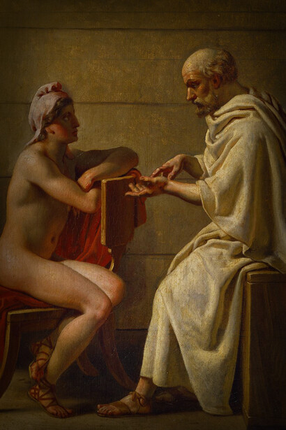 "Sócrates y Alcibíades", Christoffer Wilhelm Eckersberg