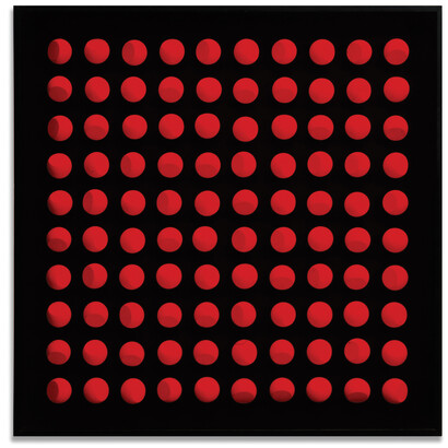 Klaus Staudt, 1/138 HR5, Plexiglasobjekt, 1969, Emulsion, wood and plexiglas, 90 x 90 x 6 cm, 35 x 1/2 x 35 1/2 x 2 3/8 inches