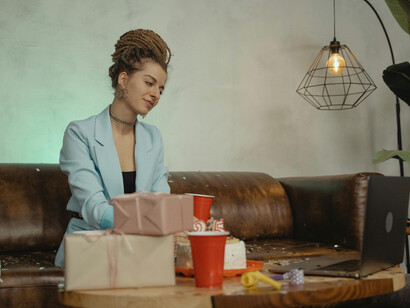 A woman marking her birthday in solitude