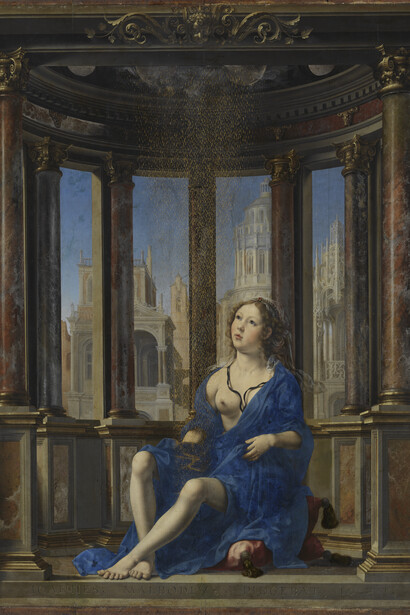 Jan Gossaert (Maubeuge/Hainaut (now France) 1478–1532 Breda/Netherlands) - Danae, 1527
Oak, 113.5 x 95.4 cm - In the Kurfürstliche Galerie Munich since 1748 -Inv. No. 38