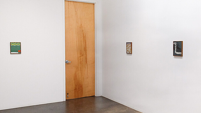 Ludwig Schwarz, Six small paintings, exhibition view. Courtesy of Conduit Gallery