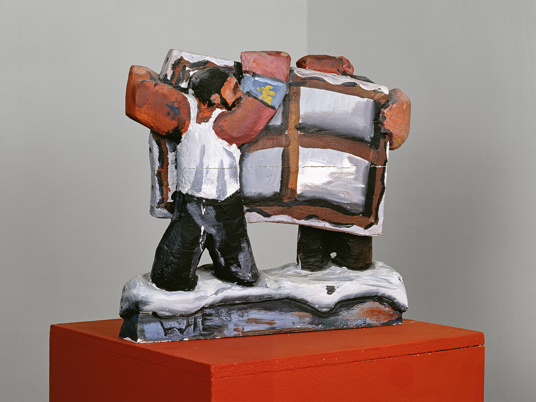 Jörg Immendorff, Unser Weg ist richtig, 1980, Bois peint, 39 x 42 x 8 cm, Photo : inconnu – droits réservés © Courtesy of Galerie Michael Werner Märkisch Wilmersdorf, Cologne & New York