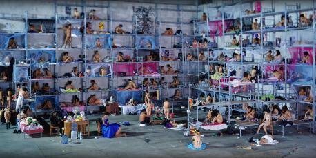 Wang Qingsong, Dormitory, 2005, 170x400cm © Wang Qingsong