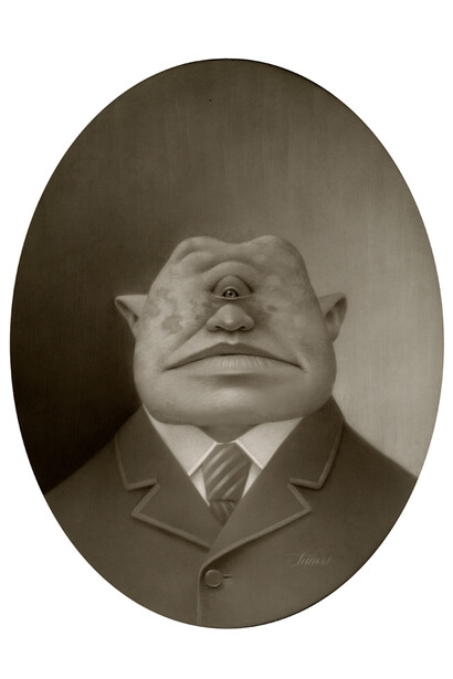 John Gripps by Travis Louie 11x14 inches acrylic on board oval frame