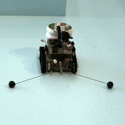 Robot ants on display at the MIT Museum, Cambridge, Massachusetts, USA