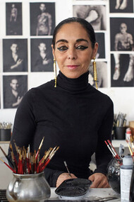 Shirin Neshat is an Iranian visual artist who lives in New York City, known primarily for her work in film, video and photography