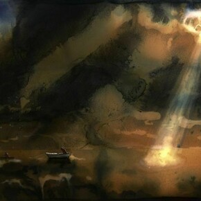 Alexis Rockman, Pi Adrift, 2009 Watercolor, ink, and gouache on paper 18 x 24 inches (45.7 x 61 cm)