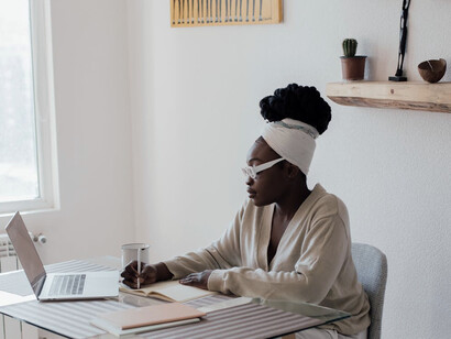 Taking time to journal in the midst of a busy workday provides a valuable opportunity for self-reflection, helping to recalibrate your goals and prevent burnout