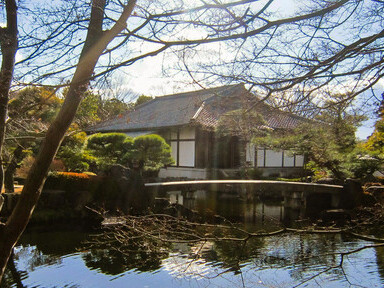 Japanese-style housing and garden scenery in Japan, highlighting traditional architectural and landscape design