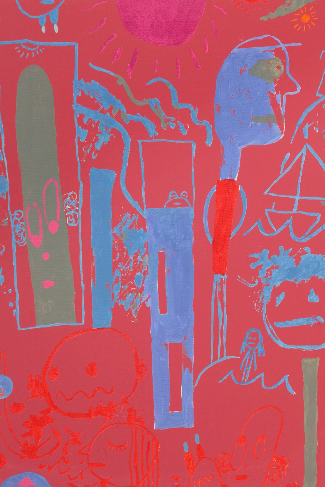 Please Explain: Version 2, 2016 Oil and Unique Silkscreen on Canvas 73.6 x 53.3 cm (29 x 21 inches)